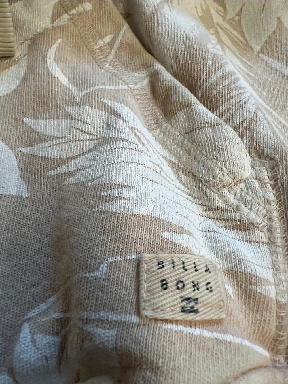 Billabong Beige and White Floral Pullover Hoodie - Picture 2 of 4
